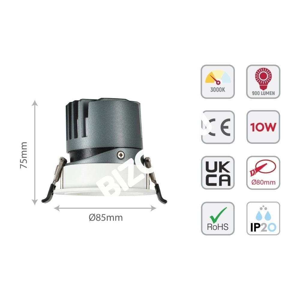 Светильник LED Spotlight даунлайт 10 Вт 3000 К IP20 белый, 143-04050 5