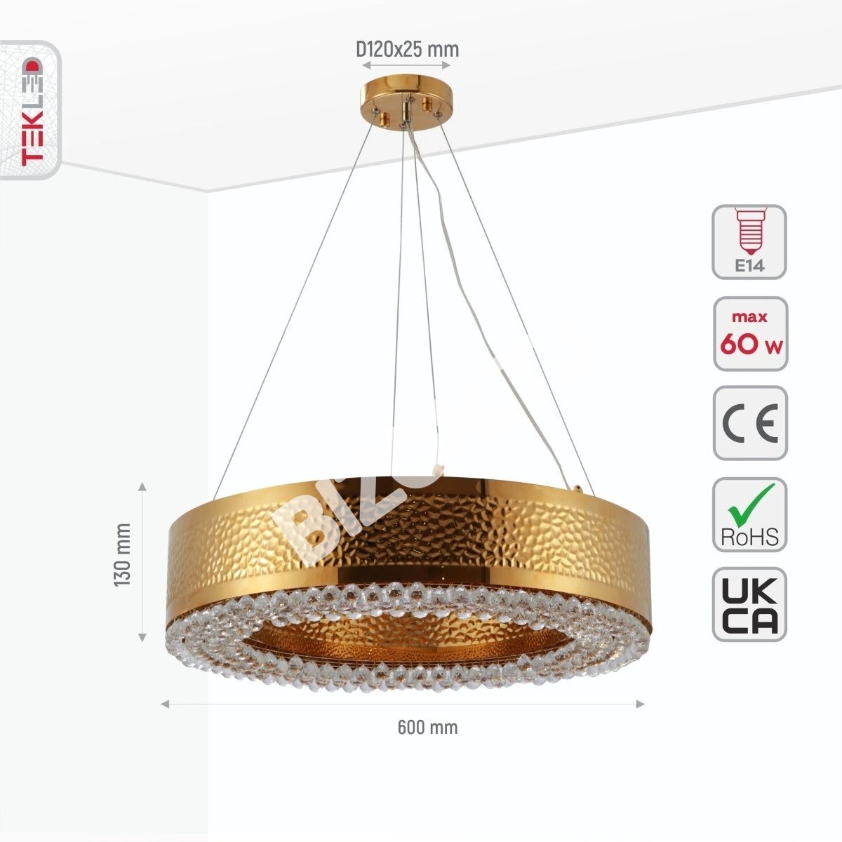 Светильник Ball Crystal золотой металл Chandelier потолочный светильник D600 с 8XE14, 156-19564 3