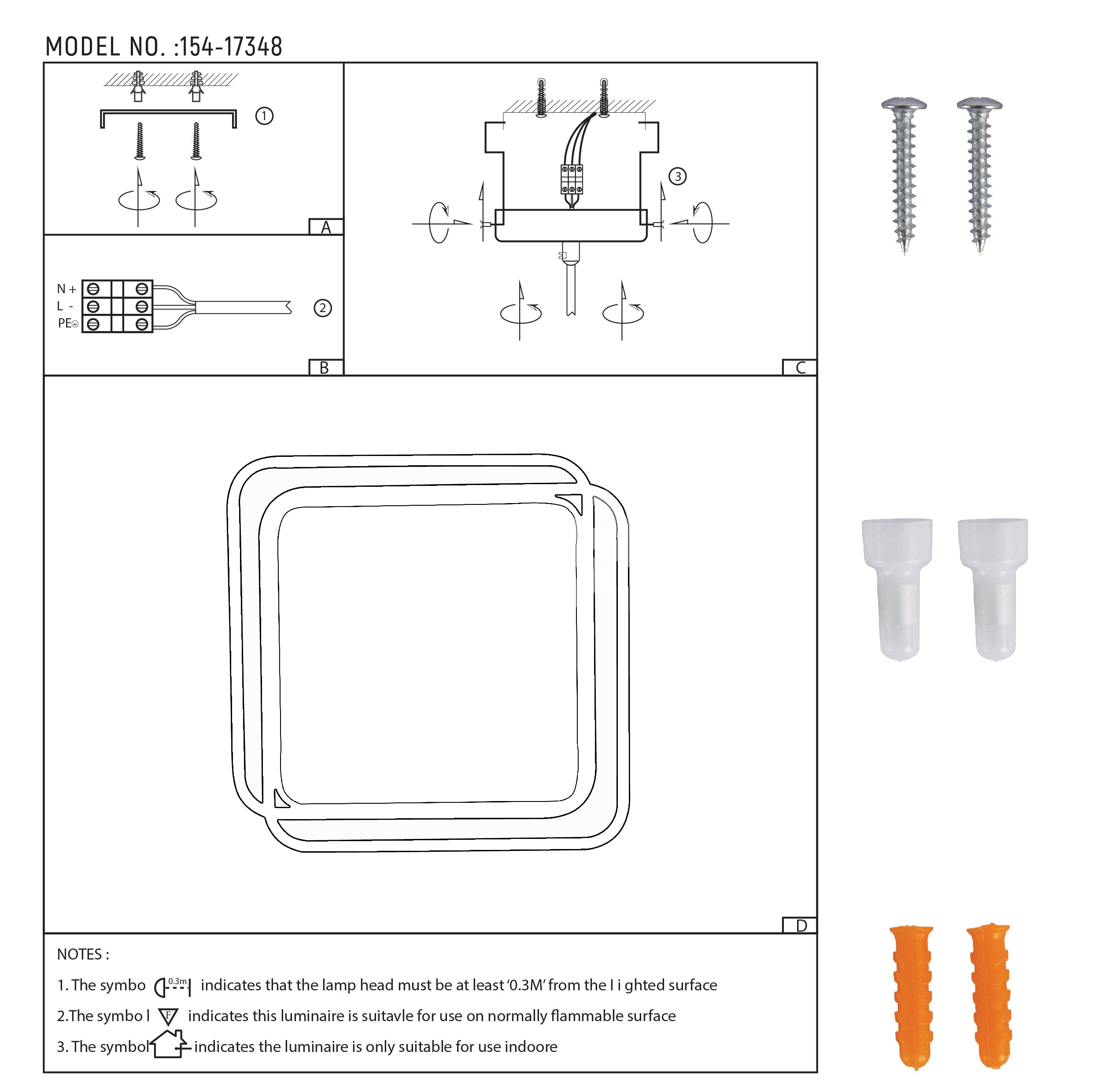 LED Double круглый 36 Вт черный белый D500 3CCT, 154-17346 14