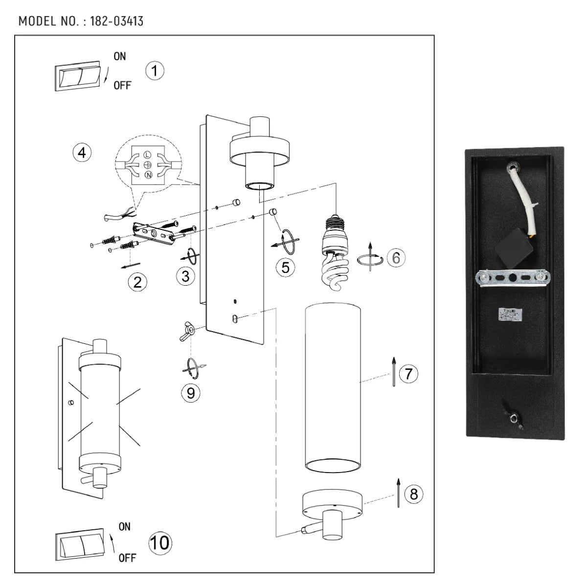 Gyro Lantern Clear Cylinder стекло уличный настенный Lig, 182-03414 16