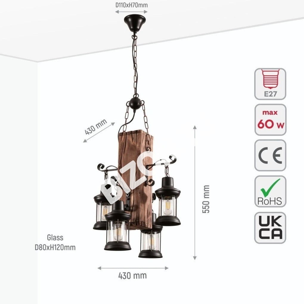 Люстра Old дерево Guitar 6 Lamps island потолочный Chandelier светильник с E27, 158-17872 18