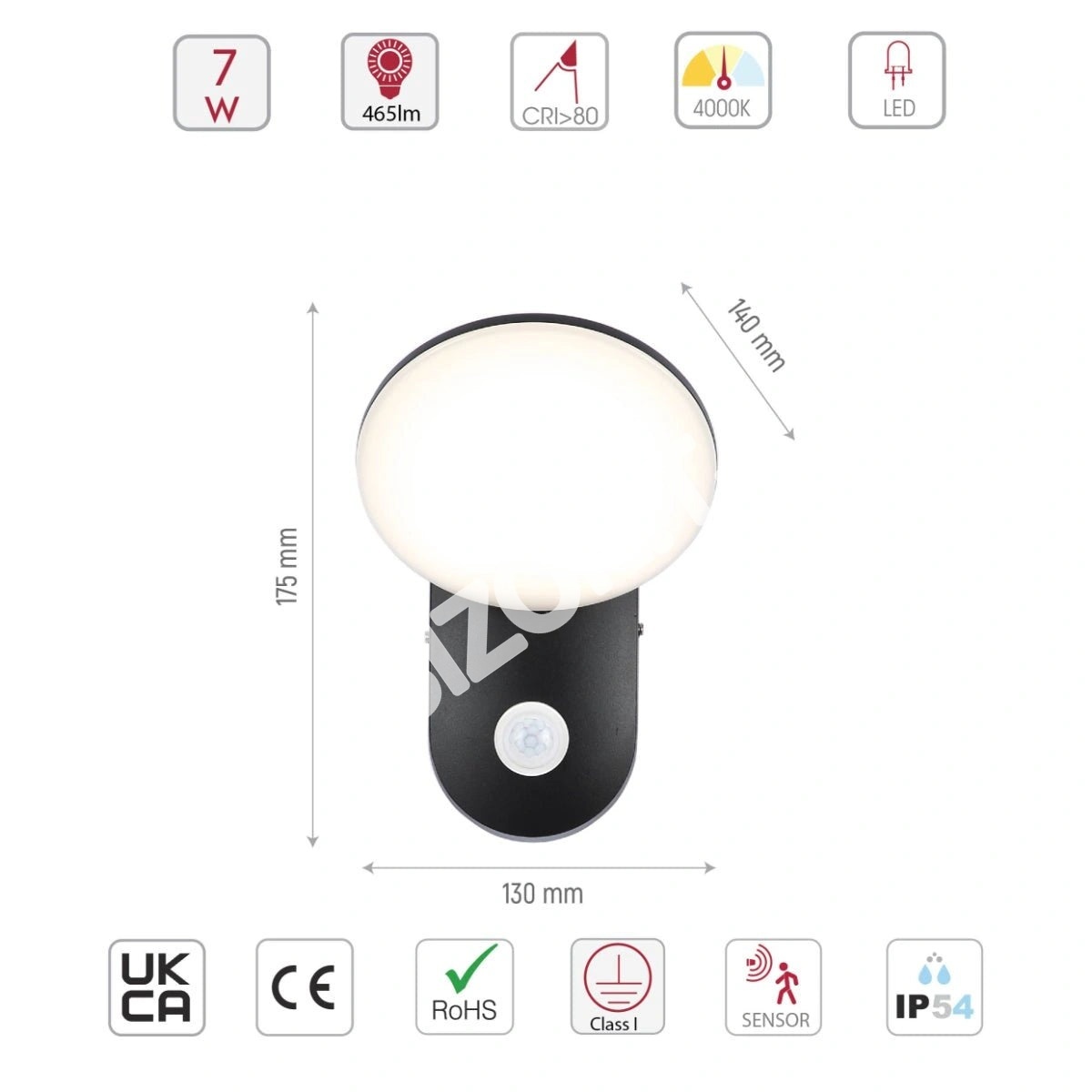 Светильник LED WY3020 2×1 Вт датчик 4000 К черный UK, 182-03373 6