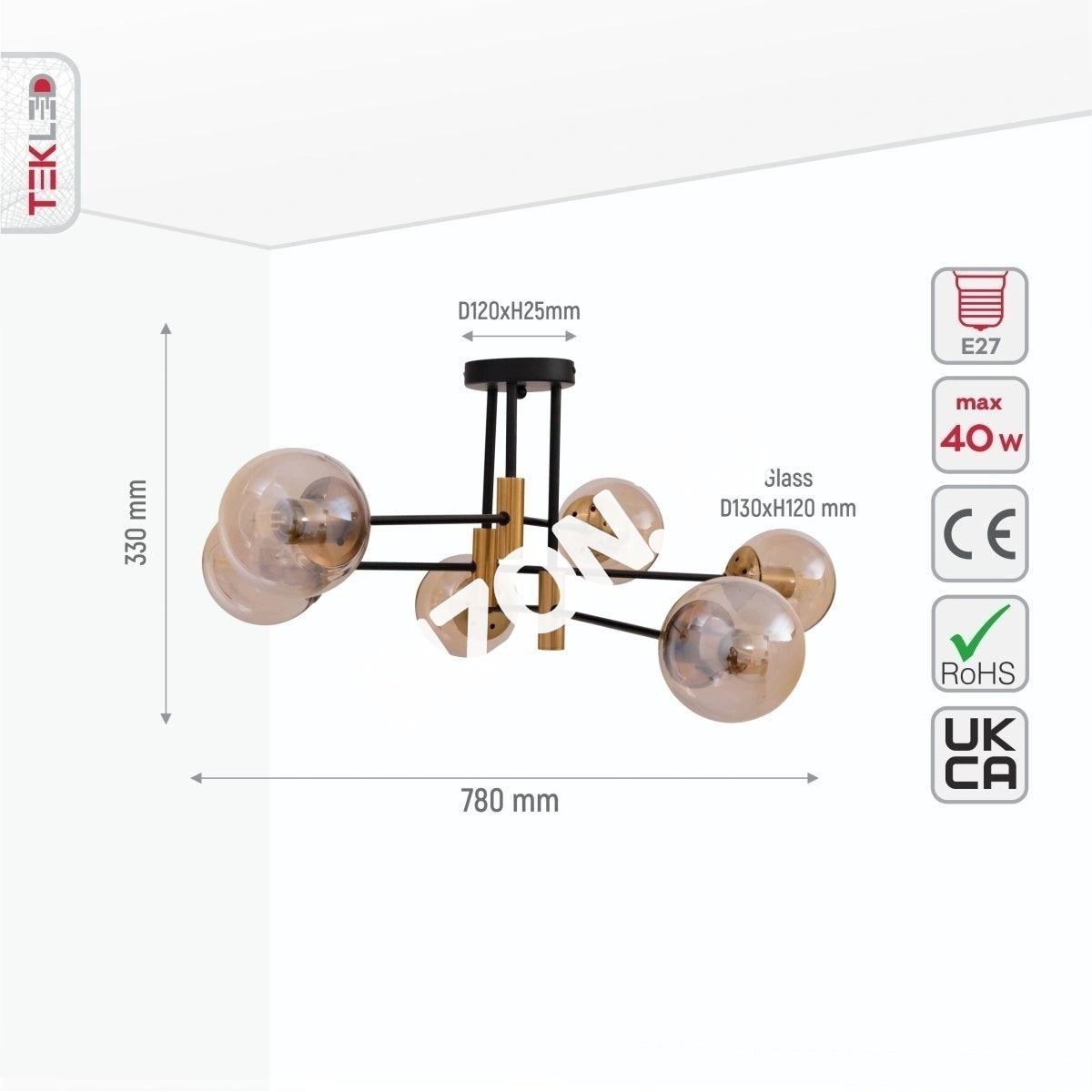 Люстра 1026 40 Вт 4xE27 CLEAR стекло 1, 159-17430 8