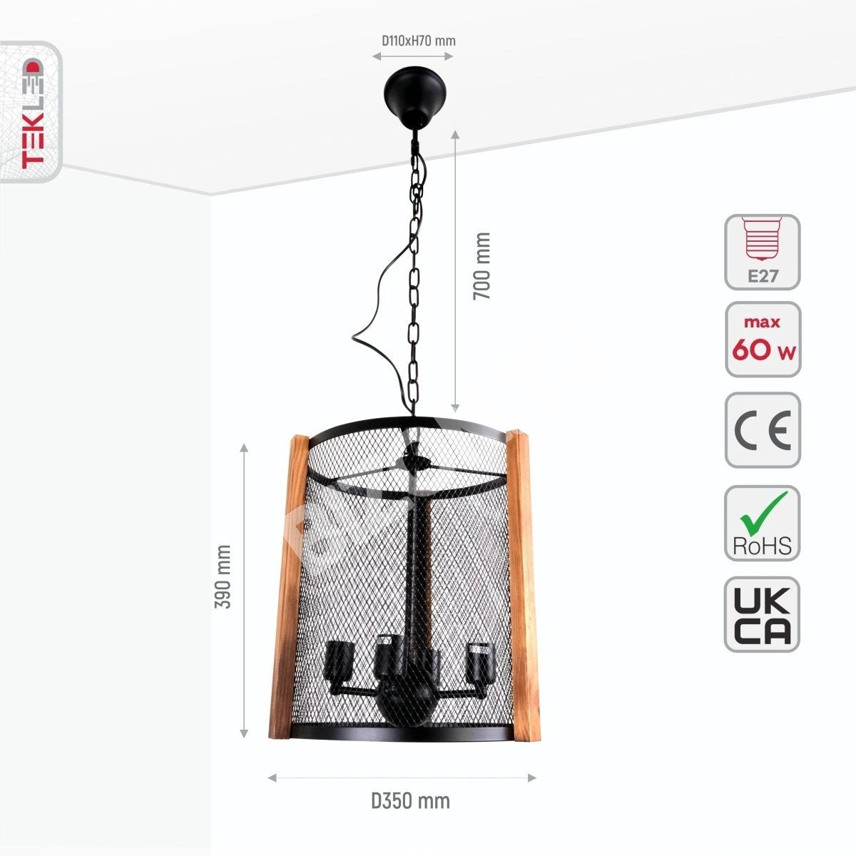 Люстра Chandelier 8675-D1xE27 BK METALIZ, 156-19524 4
