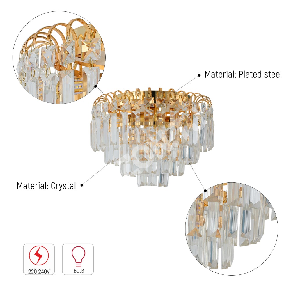 Люстра Crystal 3xE14 золотой 300ммx230мм, 159-18106 7
