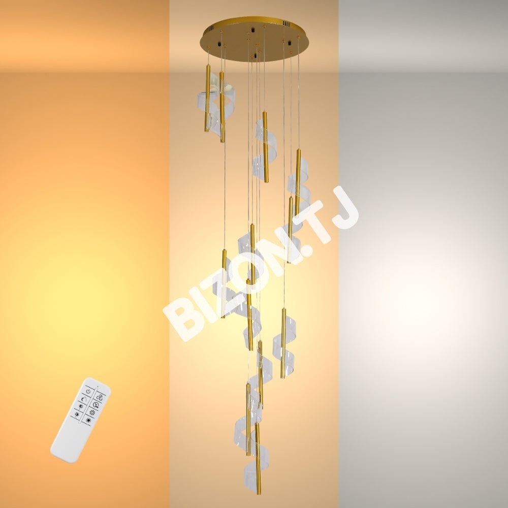 Люстра LED PA0043 60Wx12 хром D500xH1200 CCT Changeble, 159-18136 9