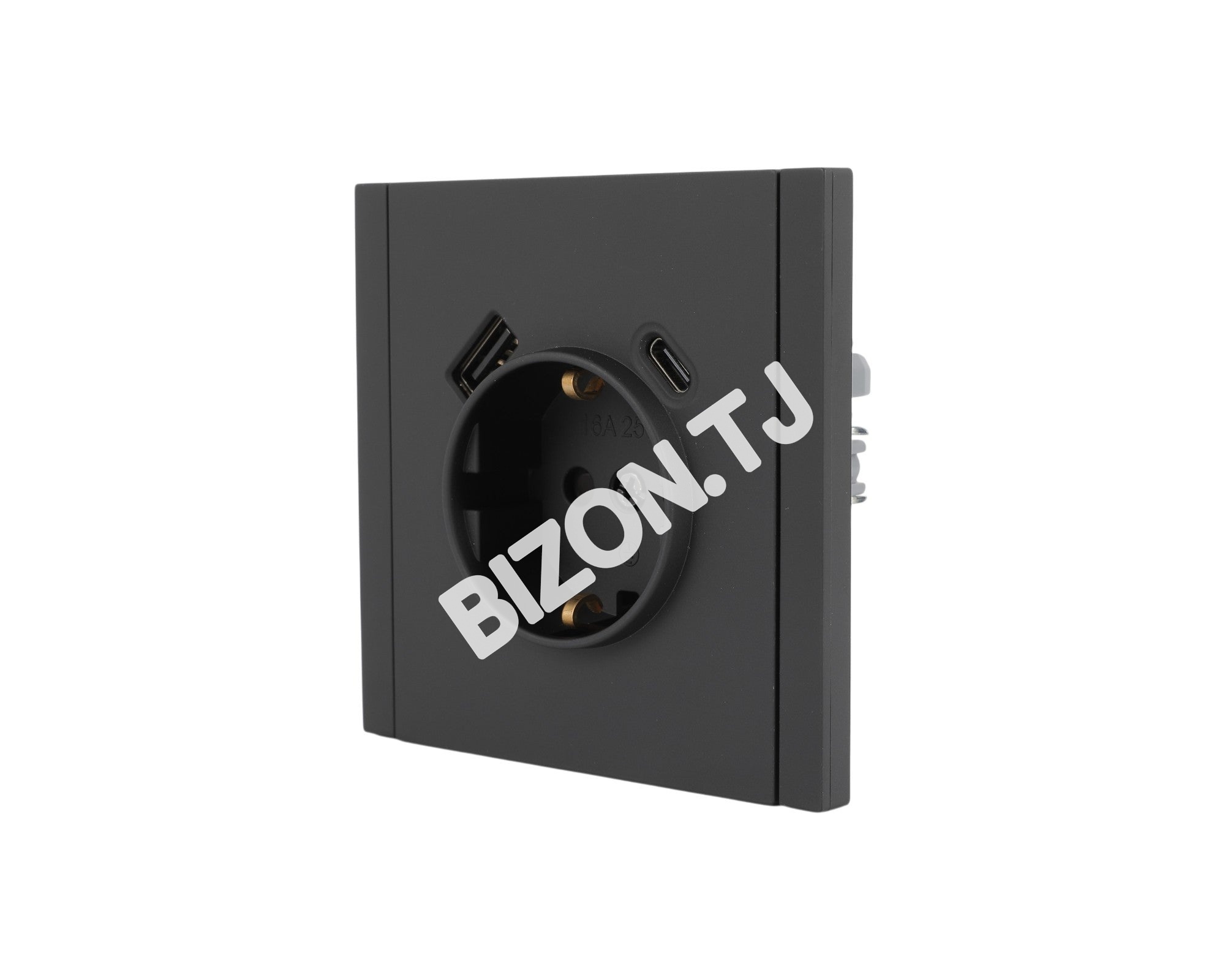 Розетка Schuko с USB+TYPE C 20Вт, с / у, Темно-серая, серия NIZMO, ELECTRIC 96 / 8, 283-03592 7