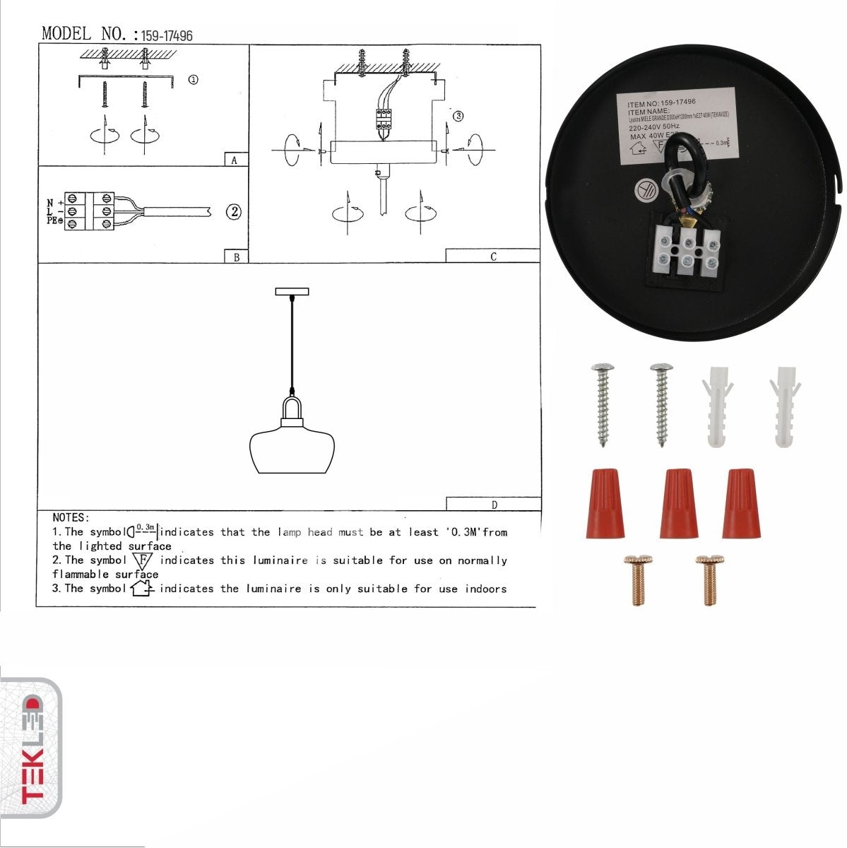 Люстра MIELE GRANDE 40 Вт 1xE27 D300xH12001, 159-17496 8
