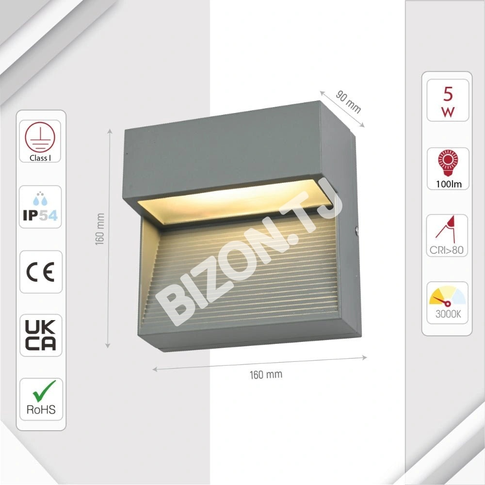 Stair and настенный LED светильник 3 Вт 4000 К DONE серый IP54, 182-03345 5