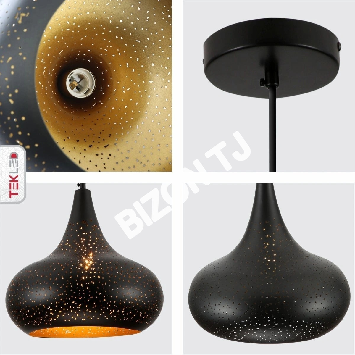 Черный золотой Dome Moroccan Night Milkyway потолочный подвесной светильник с E27 Fitting, 150-18380 12
