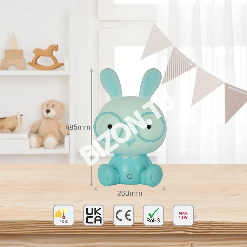 Лампа синий USB Touch Control LED Bunny Rabbit лампа 3 Вт 4000 К, 130-03780 5