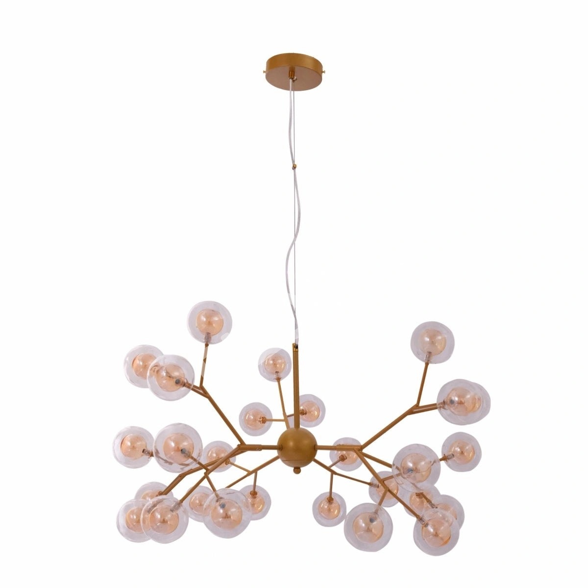 Светильник Neuron модель золотой and Amber Chandelier потолочный светильник с 27xG4s, 158-19616