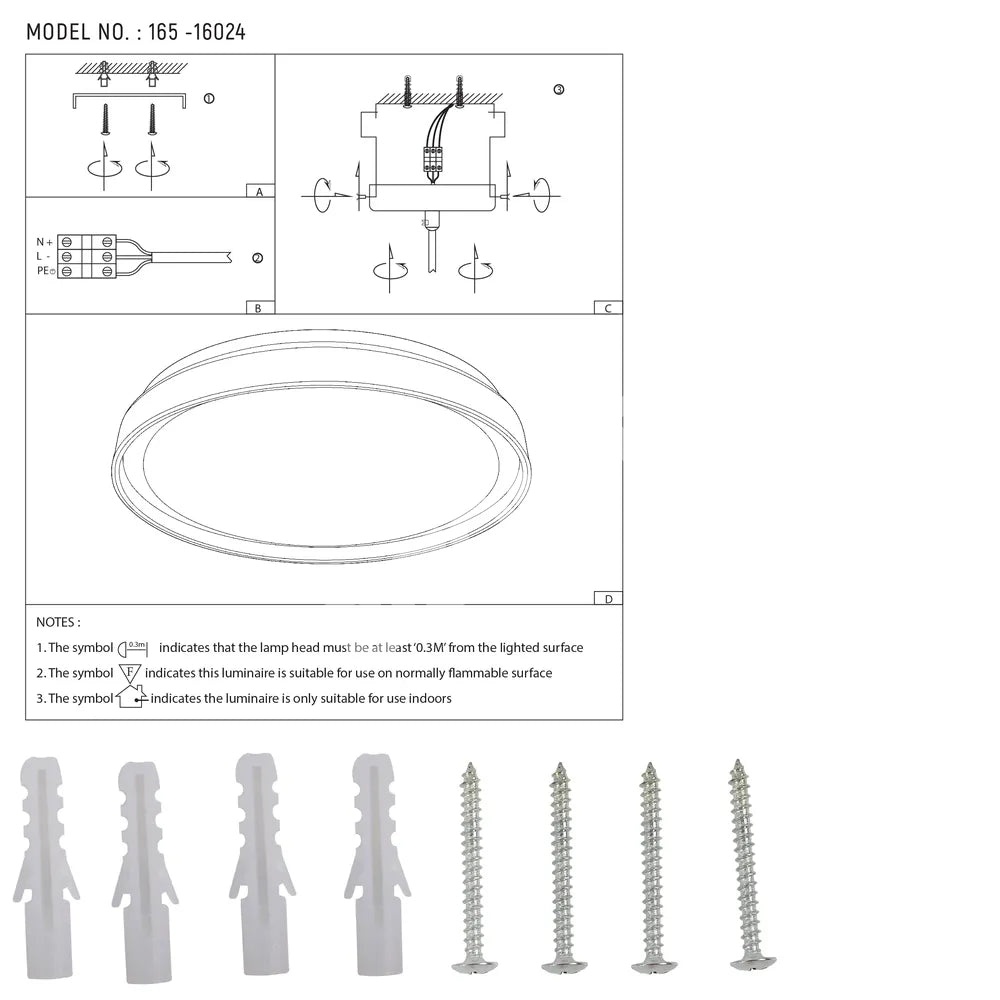 Светильник LED потолочный Светильник EGLO 30Wx2 синий D400 6000 К / 400, 165-16024 8