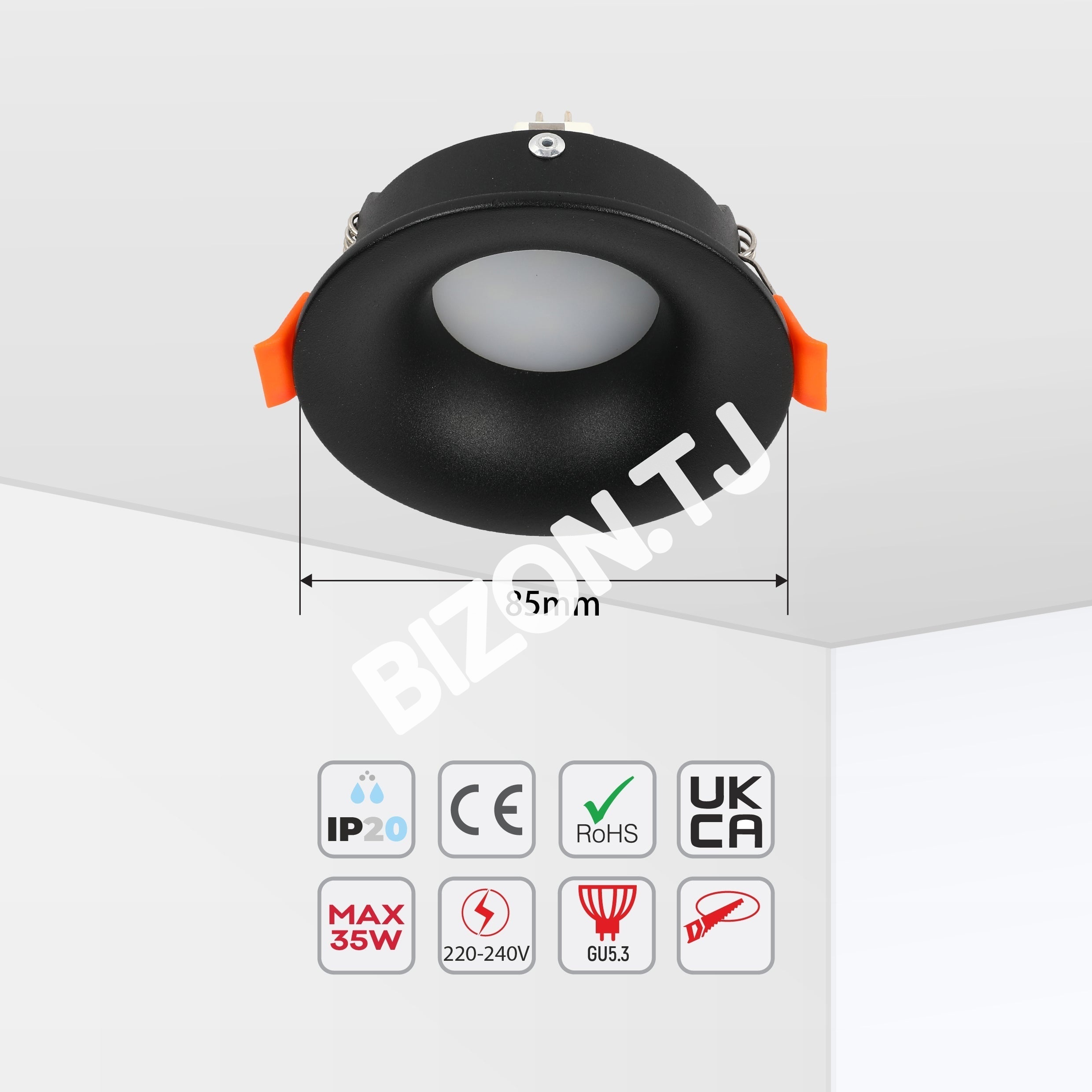Светильник Low UGR Fixed Aluminium даунлайт GU5.3 WH квадратный IP20, 143-03528 14