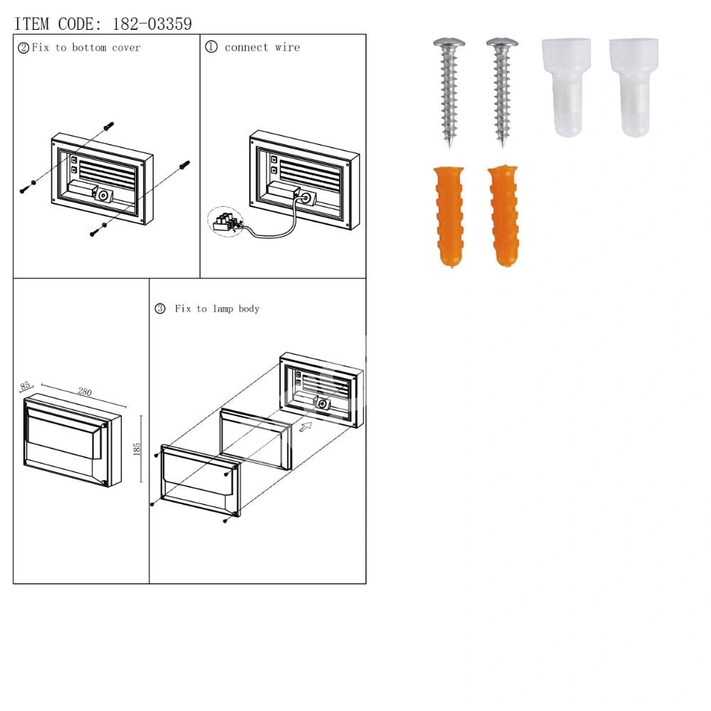 LED Rectangle Half настенный Lamp20 Вт 4000 К DONEGreyIP54, 182-03359 9