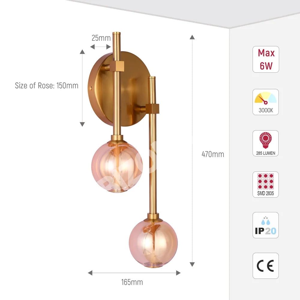 Бра LED Бра 39308-2A Clear 3000 К, 151-20048 5