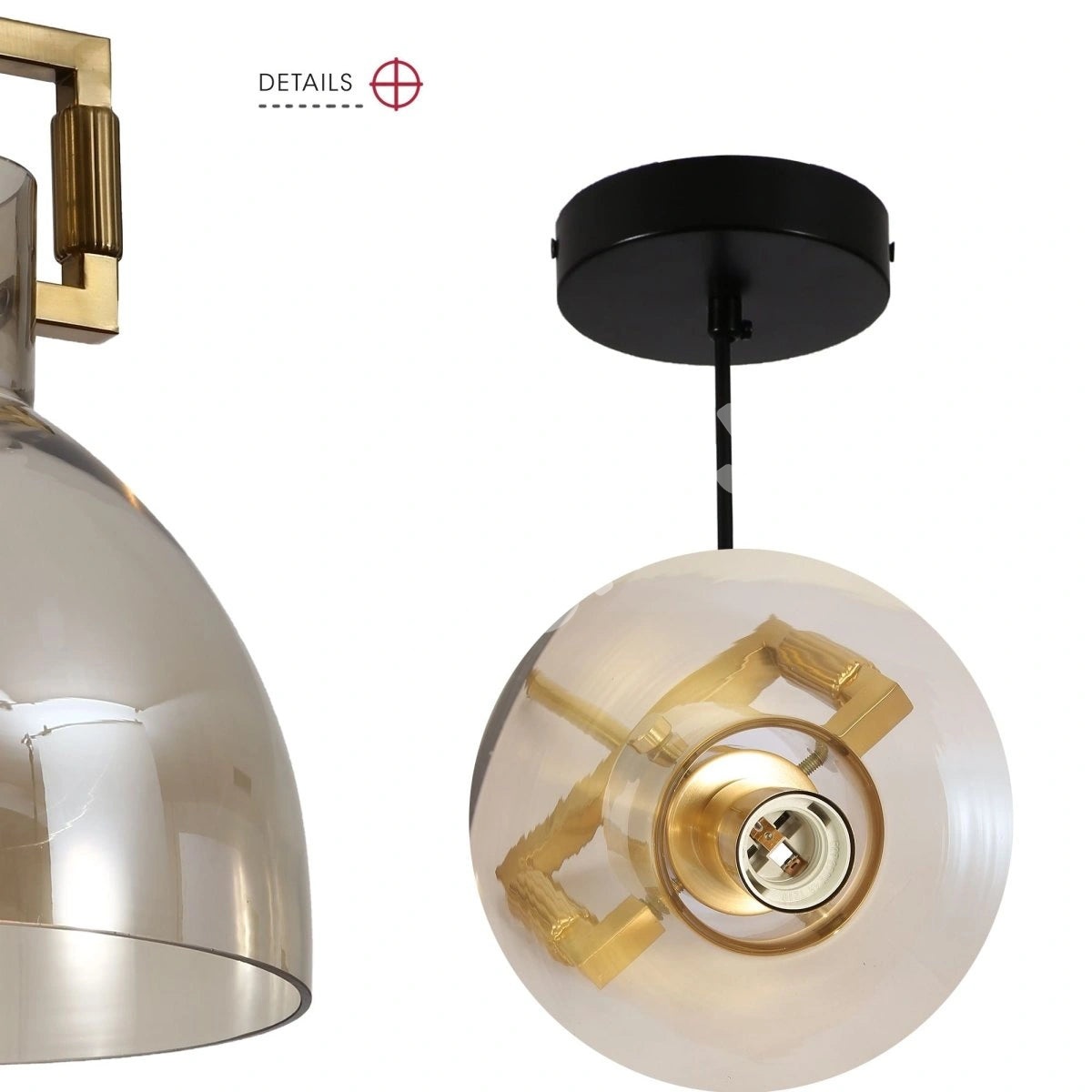 Люстра Chandelier 8658-1A AM E27 AMBER стекло (T, 156-19470 9