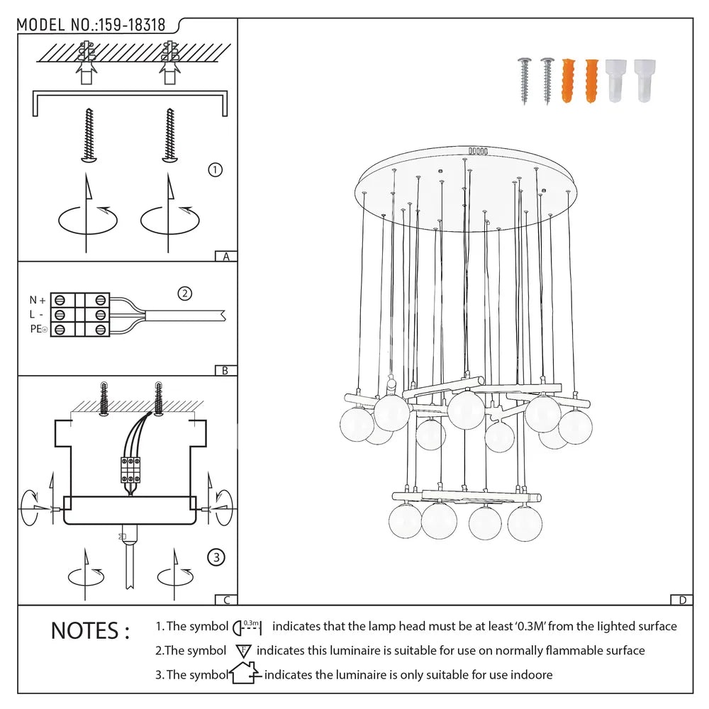 Люстра LED Люстра 67028-13 Smoke 13xG9+LED 3000 К, 159-18318 7
