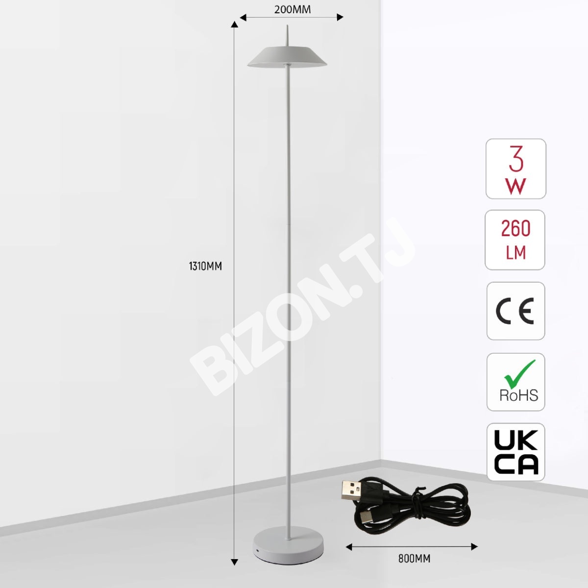 Светильник напольный. Светильник SCANDINAVIAN 08 LED металл D200H1310 BL, 130-03538 13