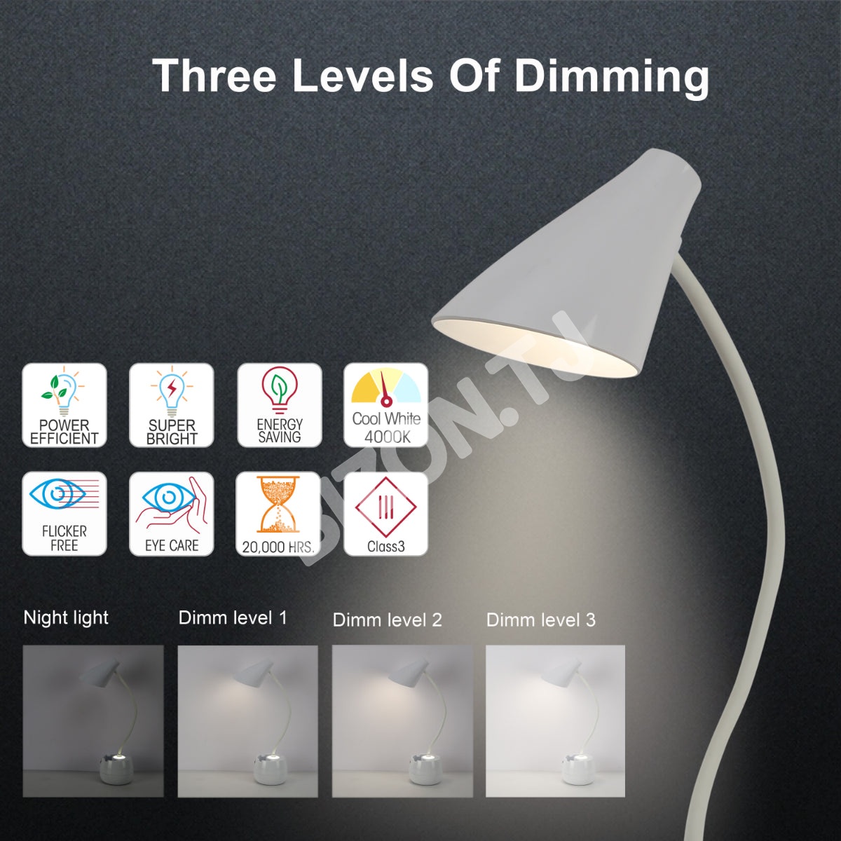 Portable Cone LED Desk светильник с Pen Box USB Charging Three-Step Dimming с Flexible Arm Cool белый 6 Вт 3000 К / 4000 К / 6000 К, 130-03761 5