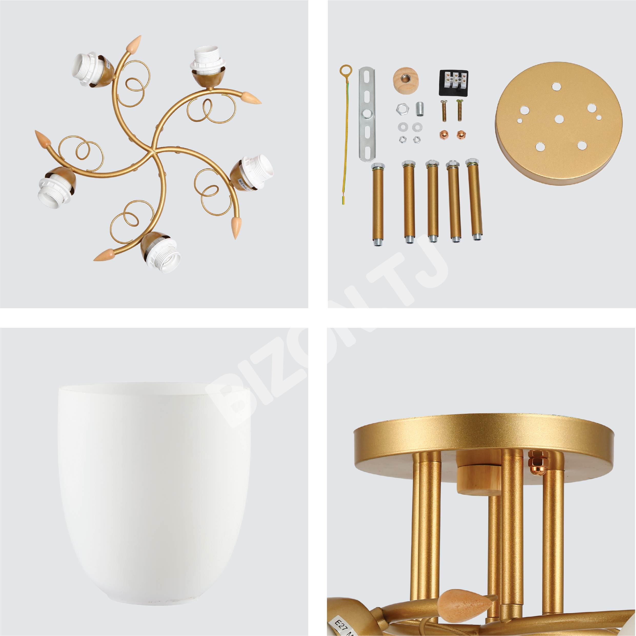 Люстра 32348 5xE27 CHAMPAGNE+золотой, 159-17624 6
