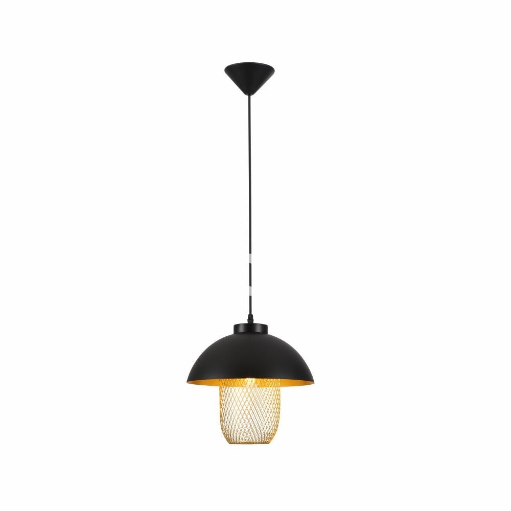 Светильник Matte золотой Caged Shade с черный Dome Top Pendat потолочный светильник D290 с E27 Fitting, 150-18304