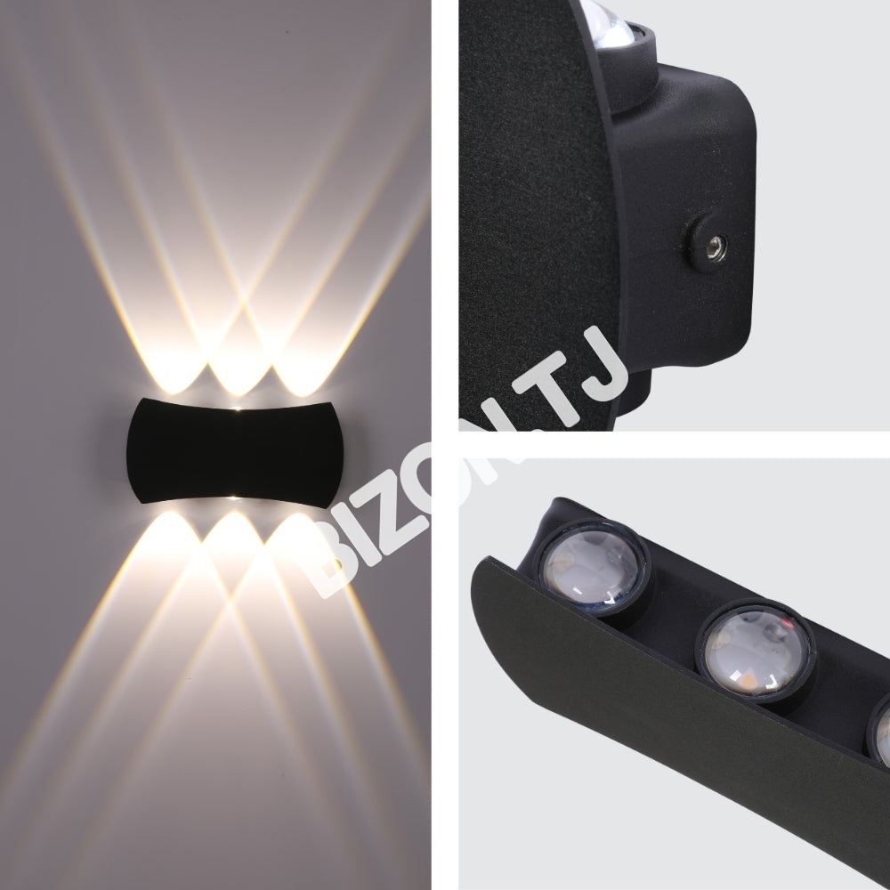 Черный 4 way Up Down уличный современный LED настенный светильник, 182-03439 22
