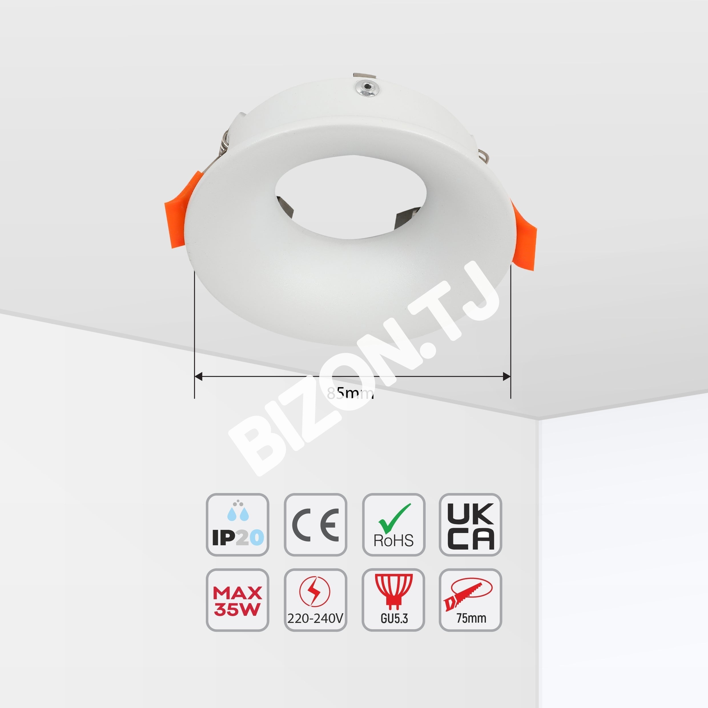 Светильник Low UGR Fixed Aluminium даунлайт GU5.3 WH квадратный IP20, 143-03528 19
