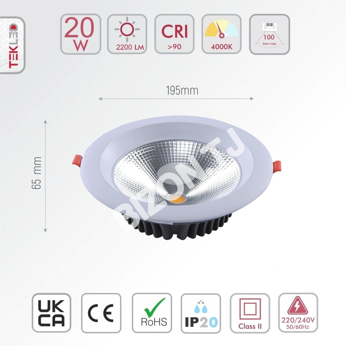 Светильник даунлайт LED AVENA новинка COB 20 Вт белый 4000 К, 165-034011 14