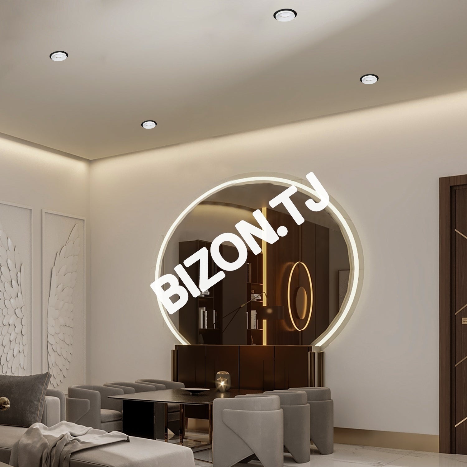 Светильник Grille Rectangle Recessed Tilt даунлайт GU5.3 белый and черный 2 way, 143-03514 12