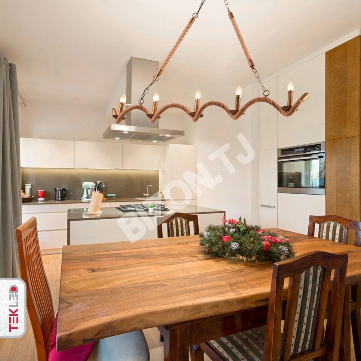 Люстра Hemp Rope Spiral Island потолочный Chandelier светильник с 5xE14, 158-17592 6