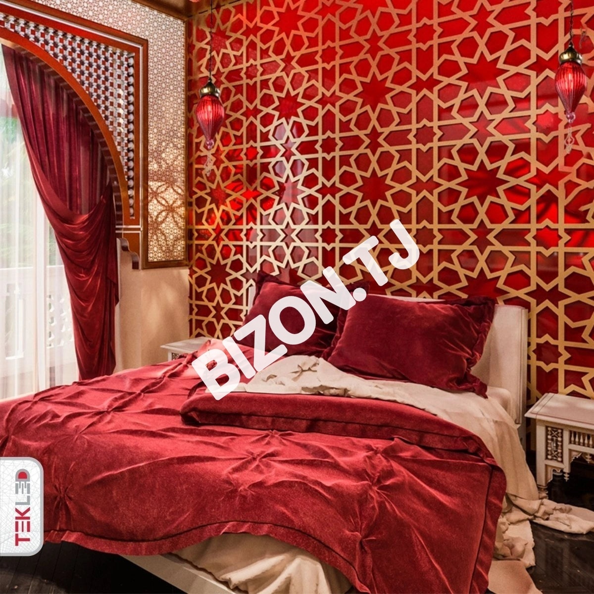 Светильник Moroccan Style антик латунь and красный стекло подвесной потолочный светильник E27, 158-19558 24