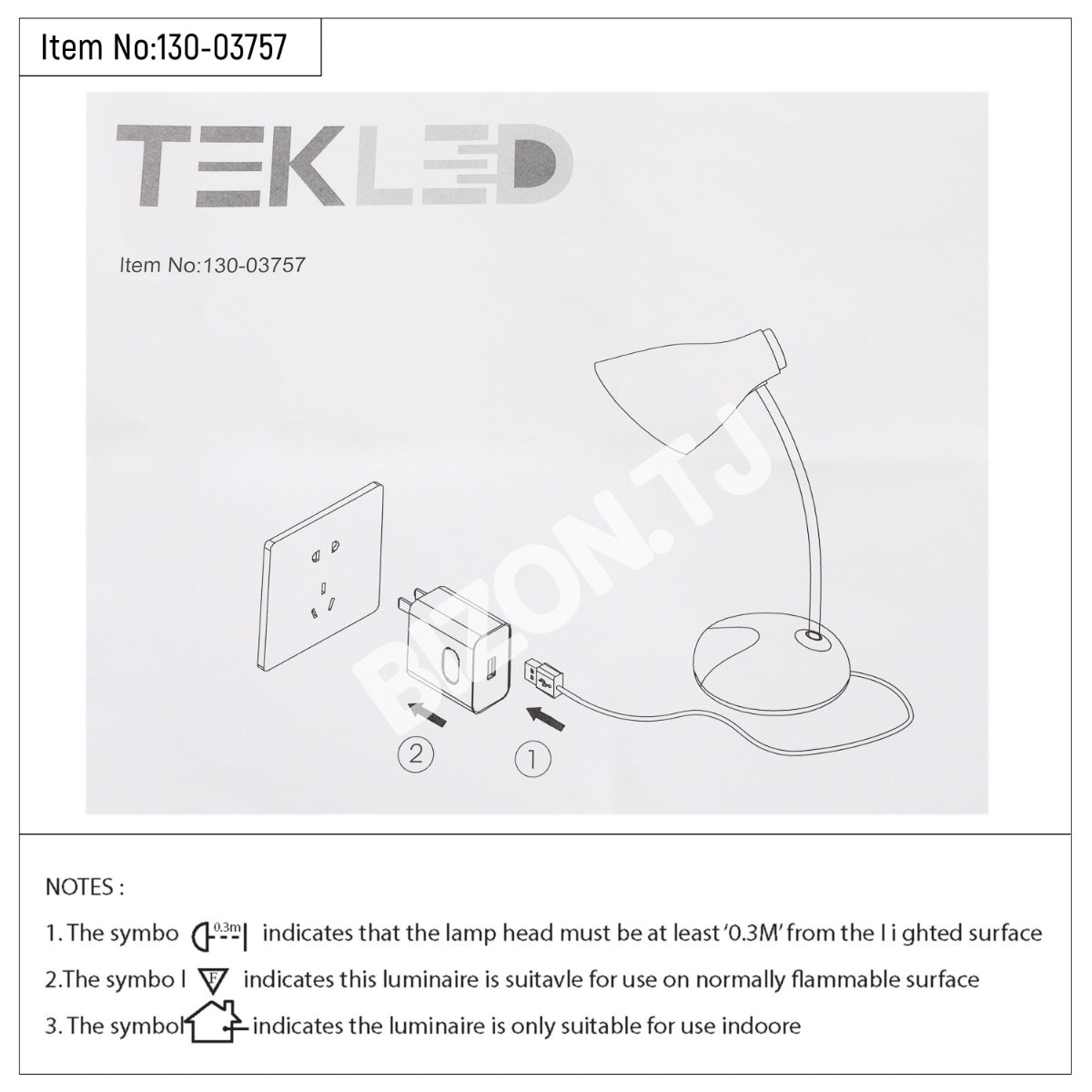 Лампа Gooseneck E27 Desk лампа синий 7 Вт 3000 К / 4000 К / 6000 К, 130-03758 16