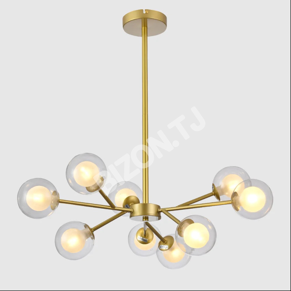Светильник современный золотой потолочный светильник с DOUBLE LAYERED GLOBES 9 GLOBE, 158-19708