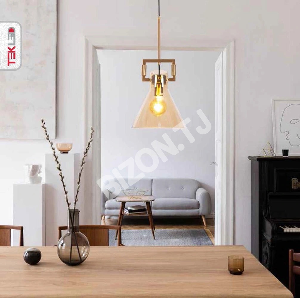 Люстра Chandelier 8658-1A AM E27 AMBER стекло (T, 156-19470 13
