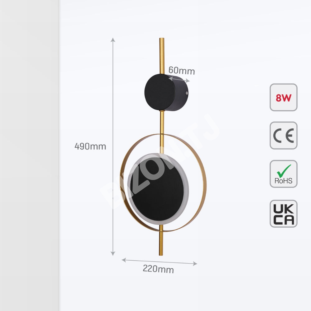 Designer Geometric черный Moon in золотой круглый Moder, 182-03442 5