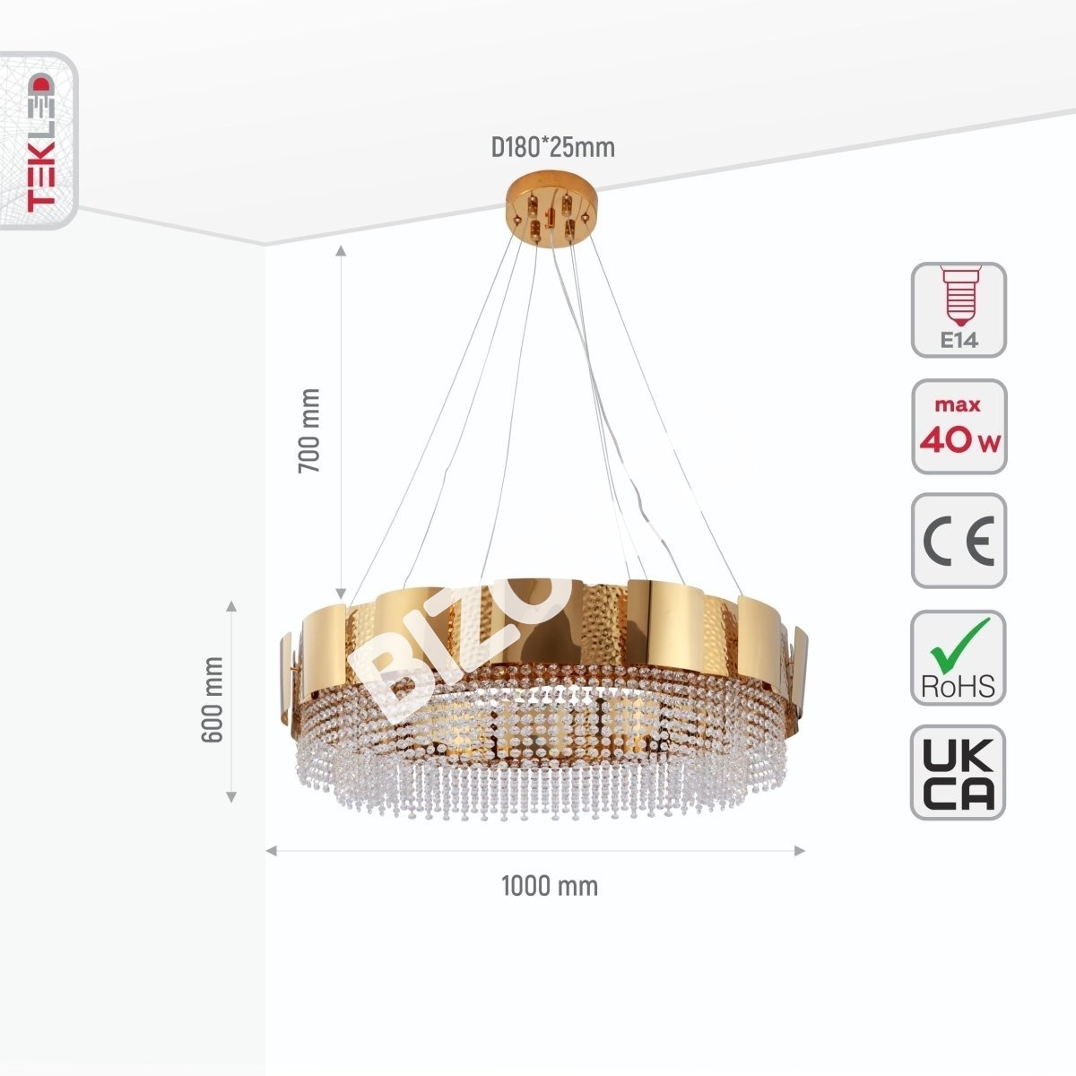 Светильник Octagon Crystal золотой металл Chandelier потолочный светильник D800 с 12xE14, 156-19578 7