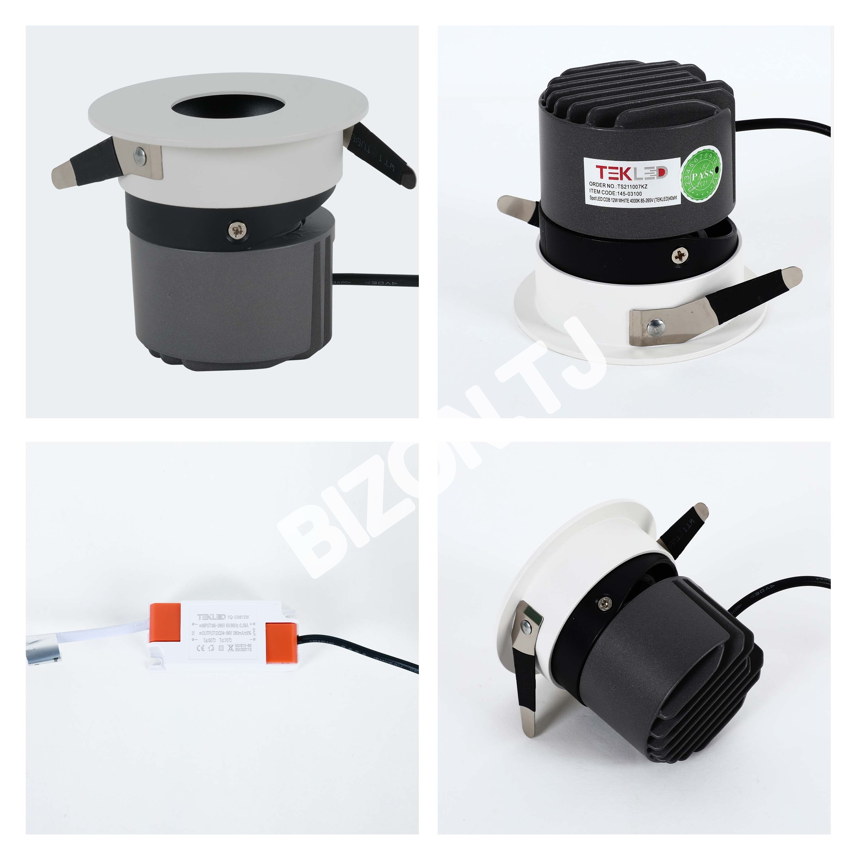 Светильник точечный LED COB 12 Вт черный 4000 К 85-265 В, 145-03102 21