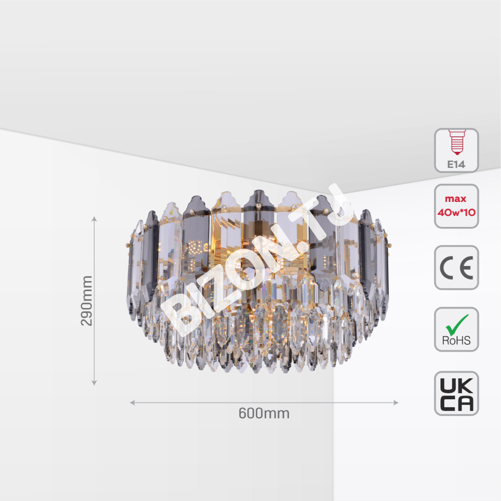 Люстра 3203 E14×16 золотой D800, 159-17924 13