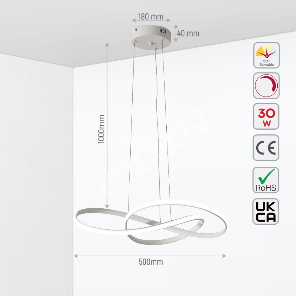 Люстра LED 40 Вт DIMM CH+черный 600×600×1000, 159-17964 21
