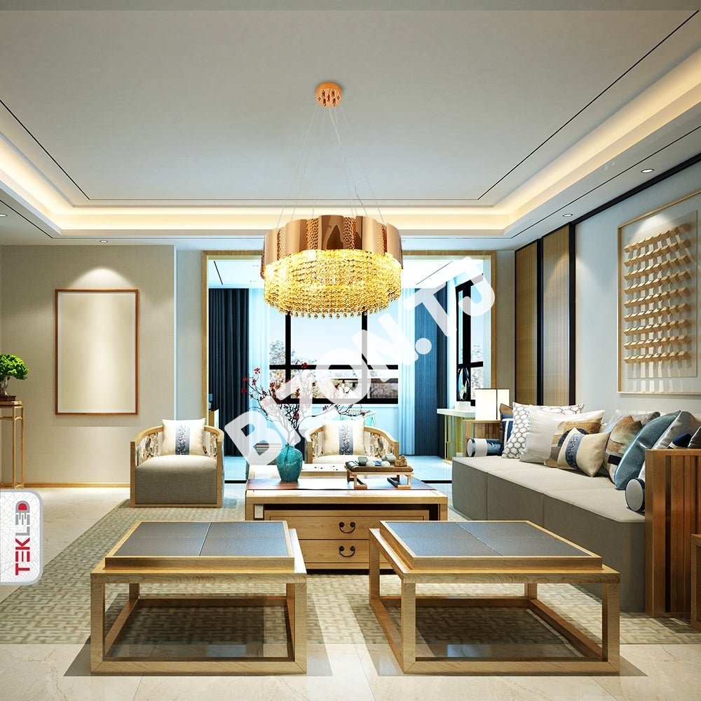 Светильник Octagon Crystal золотой металл Chandelier потолочный светильник D800 с 12xE14, 156-19578 14