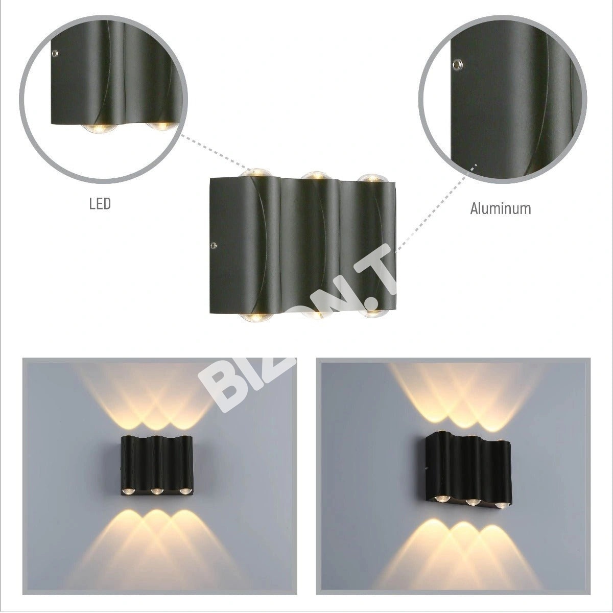 Светильник LED PL-543-2 4×1 Вт песочный черный 3000 К IP54, 183-03326 12