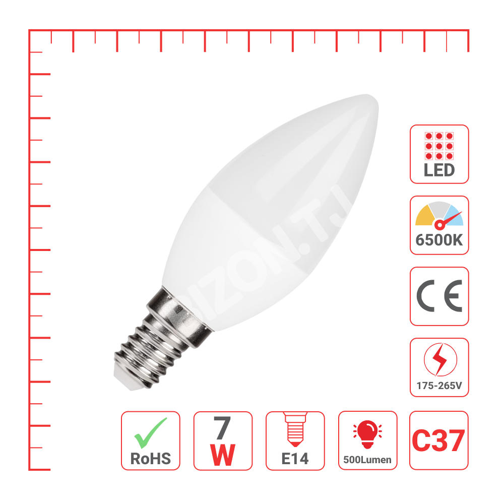 Lampa LED C37 7 Вт E14 6000 К, 527-15110 3