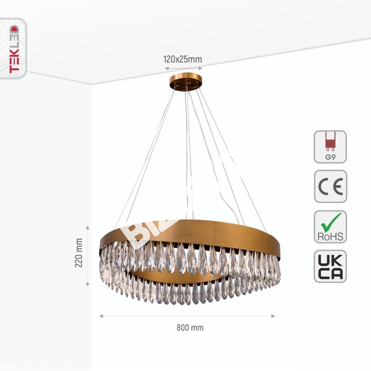 Люстра Chandelier BLK D800H220 12xG9 STAINLESS, 156-19570 6