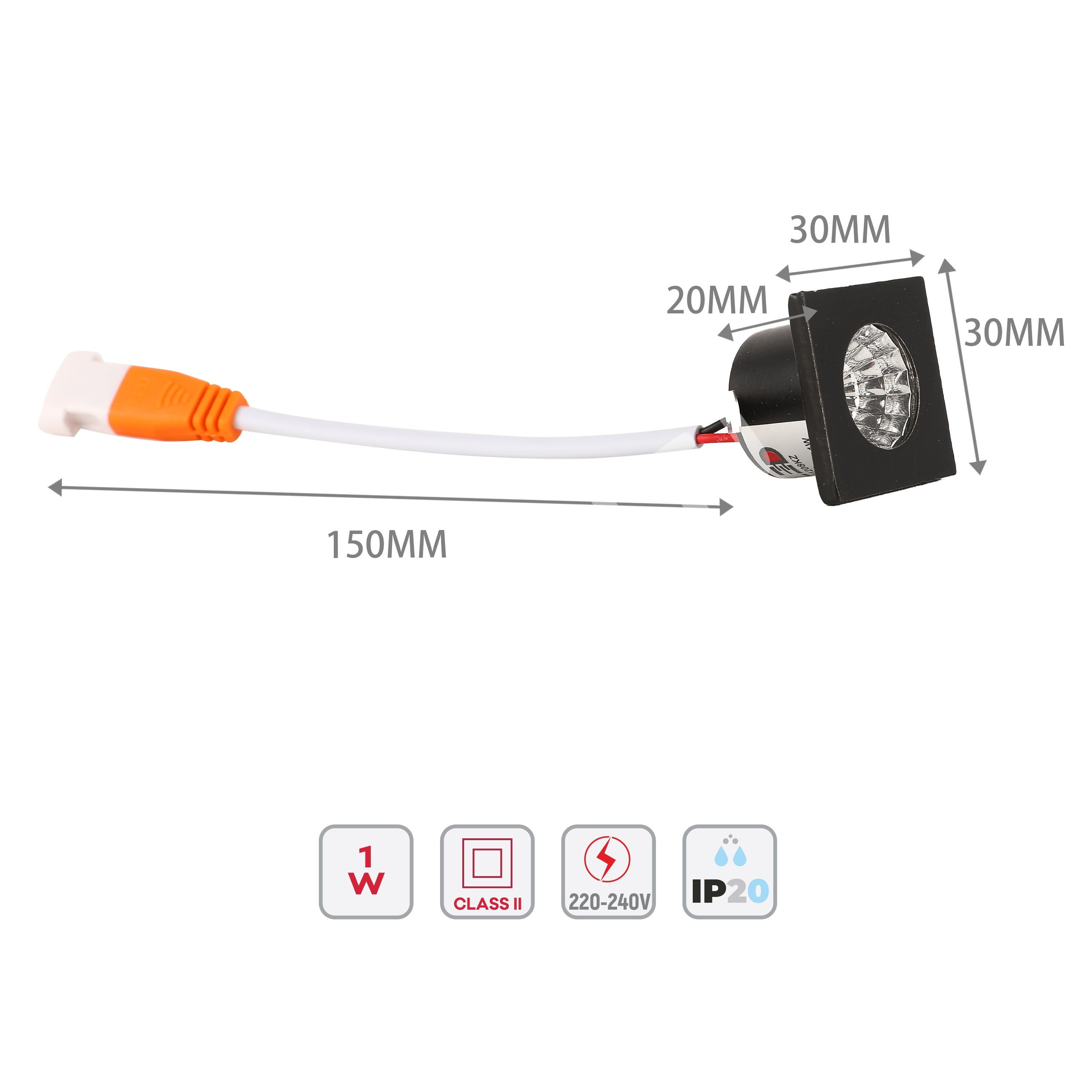 Светильник LED M101BL COB квадратный 1 Вт черный 4000 К 200, 145-03062 5