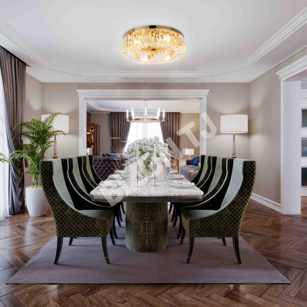 Люстра Crystal круглый Flush Chandelier светильник D500 золотой E14, 159-18148 2