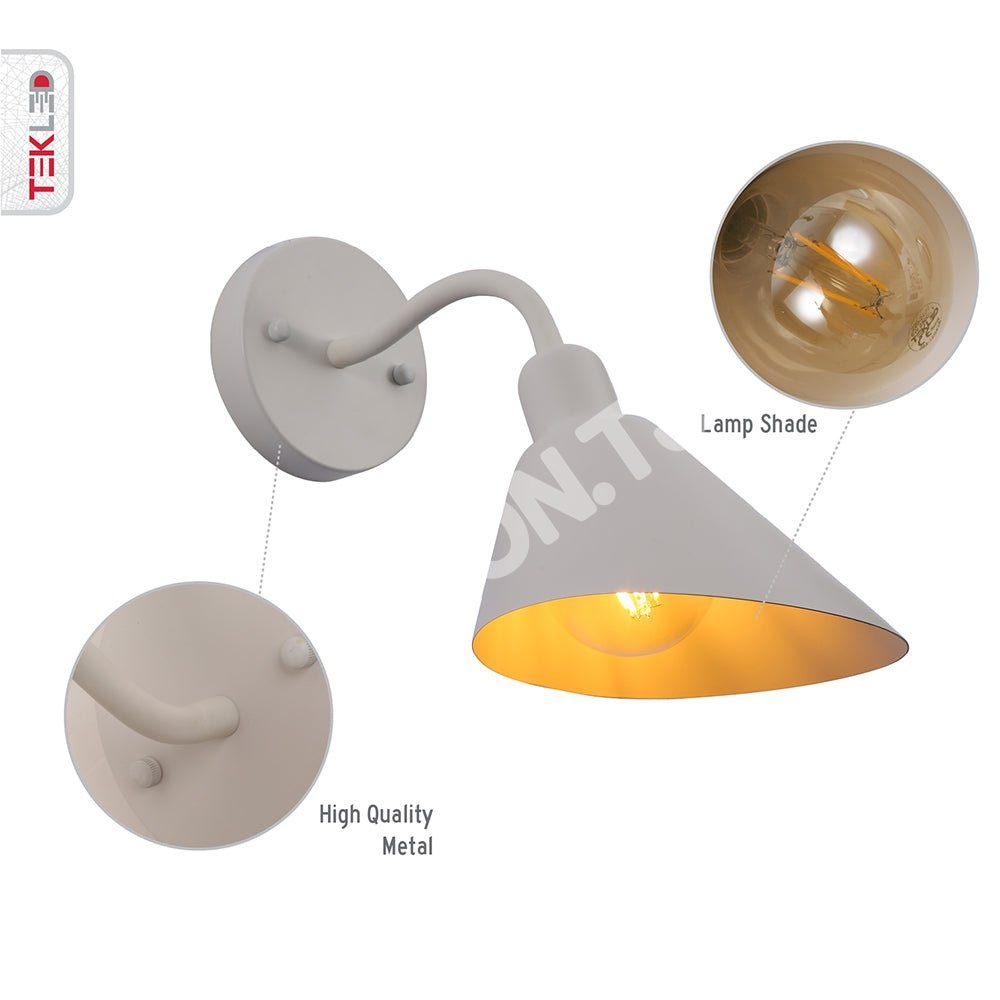 Бра Matte белый Cone настенный светильник с E27 Fitting, 151-19630 3