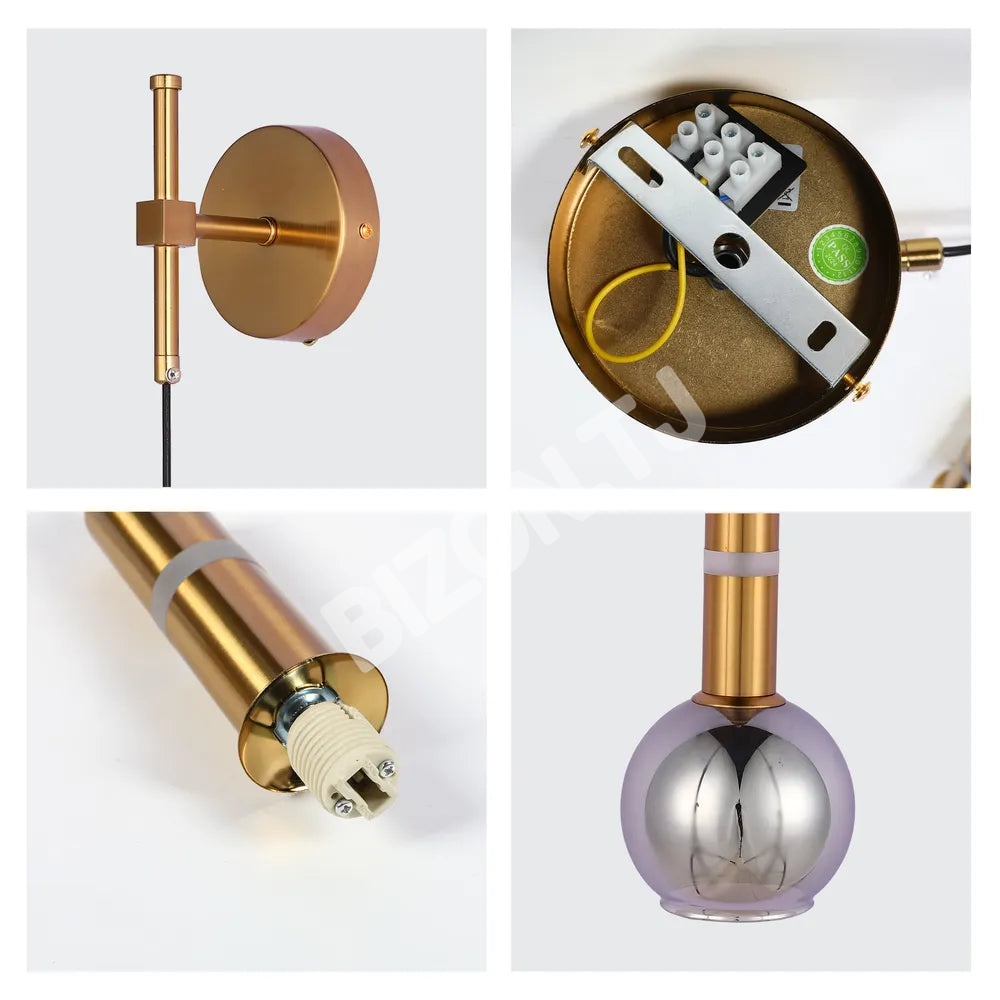 Бронзовый настенный светильник 39312B-B Smoke стекло 1xG9+LED 3000 К, 151-20066 6