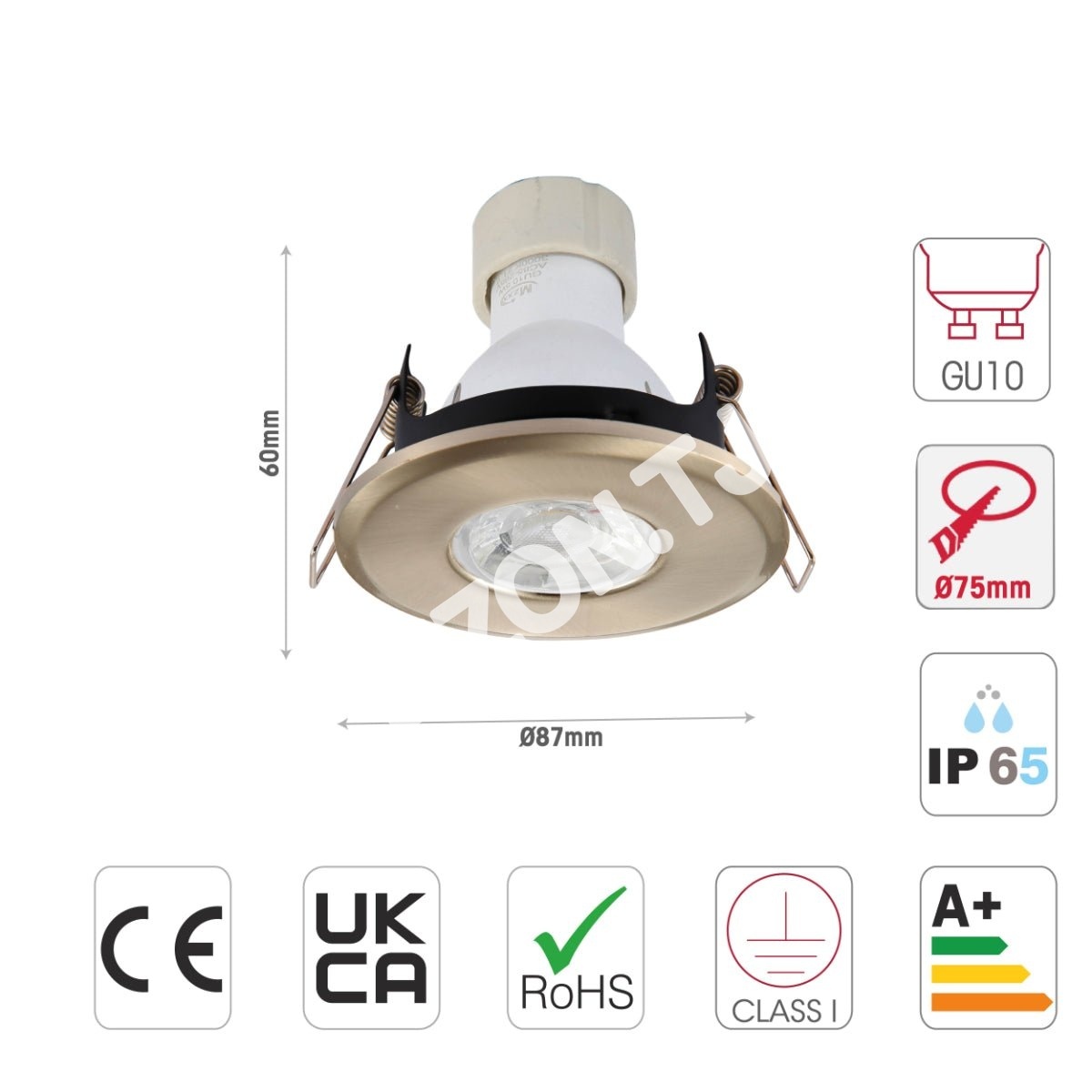 Светильник IP65 Fixed Diecasting даунлайт с GU10 Terminal Bracket And Junction Box сатиновый никель, 143-03734 4