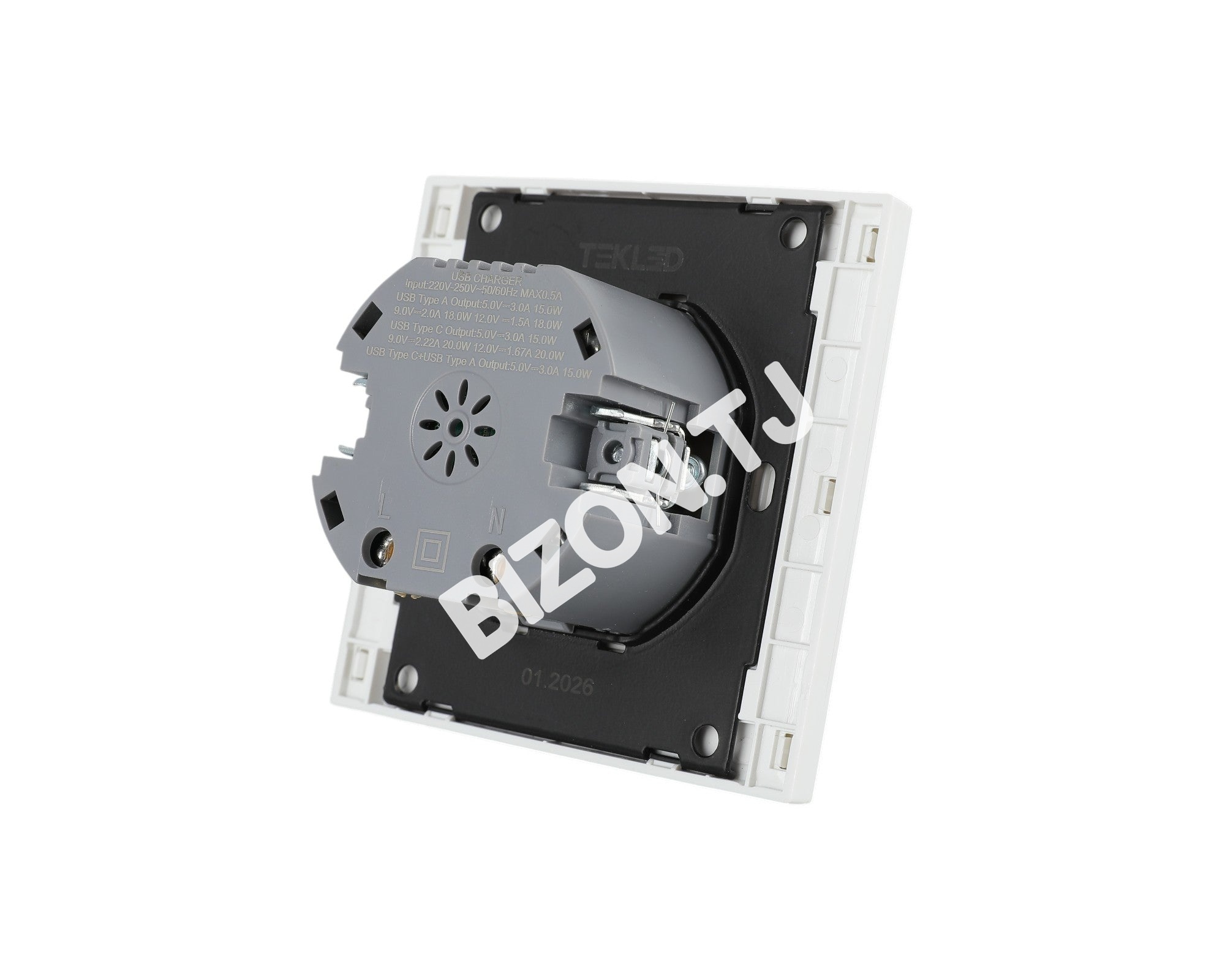 Розетка USB+TYPE C 20Вт, с / у, Черная, серия NIZMO, ELECTRIC 96 / 8, 283-03530 13